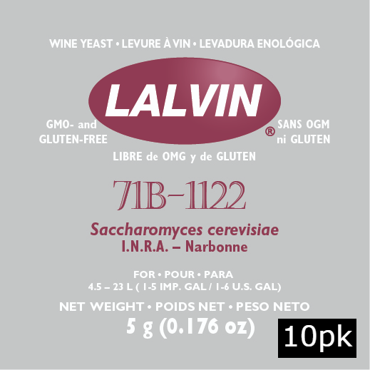 Lalvin Wine Yeast - 71B-1122, 5g (Clearance BB: 06-2024)
