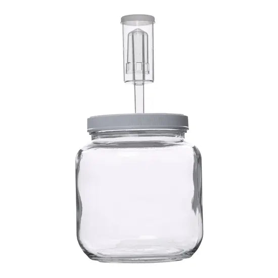 Wide Mouth Glass Jar, 1/2 US Gal (1.89 L), Clear, with Lid & Airlock