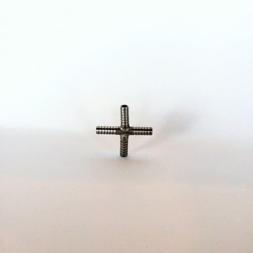 1/4" Barbed Cross, Stainless Steel