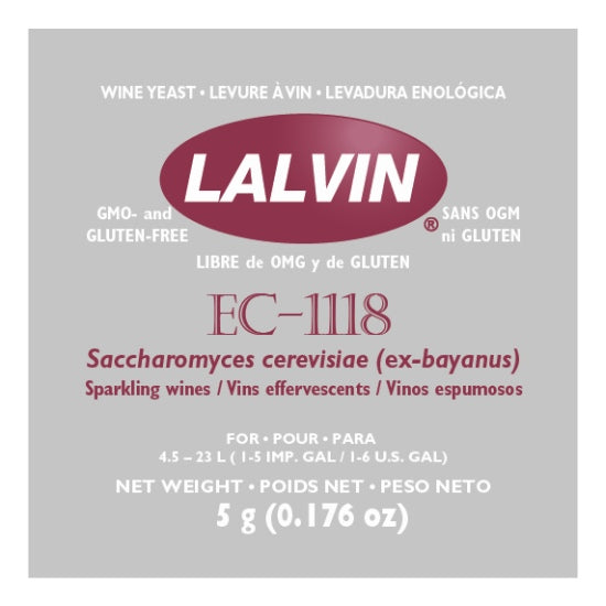 Lalvin Wine Yeast - EC 1118, 5g