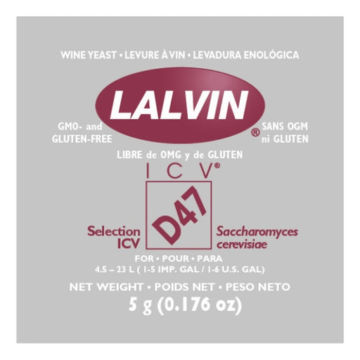 Lalvin Wine Yeast - D-47, 5g